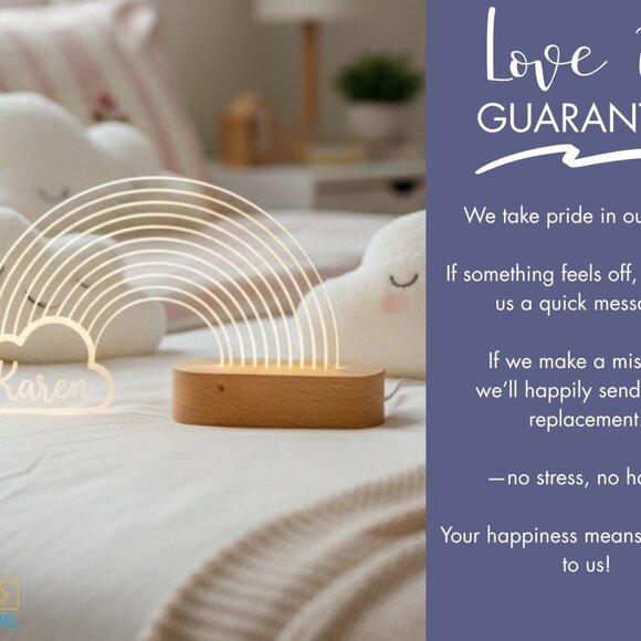 Rainbow & Cloud Night Light – Personalized LED Nightlight - Picture 6 of 8